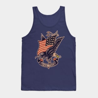 Vintage Tattoo Eagle and American Flag Tank Top